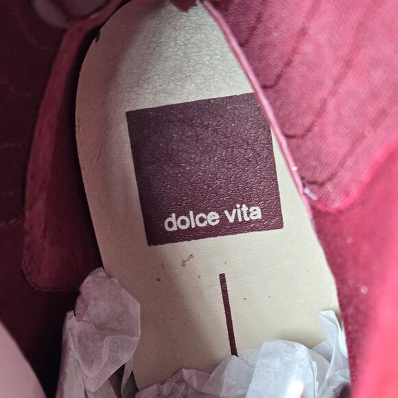 Dolce Vita Tippy Heeled Suede‎ Bootie Burgundy 7 NWT - Picture 8 of 12